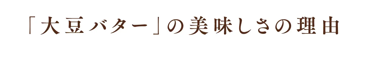 「大豆バター」の美味しさの美味しさの理由