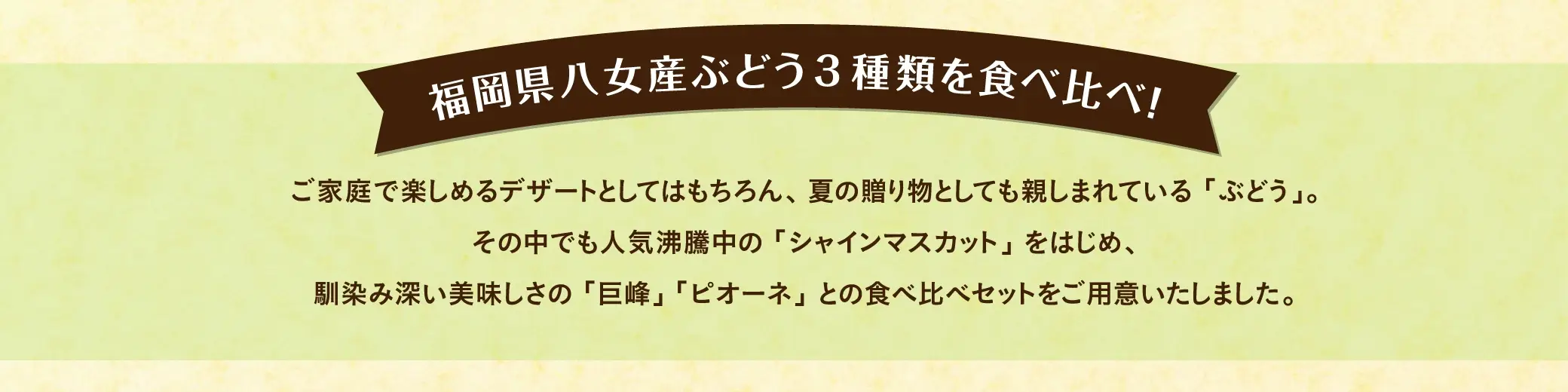 福岡県八女産ぶどう３種類を食べ比べ！